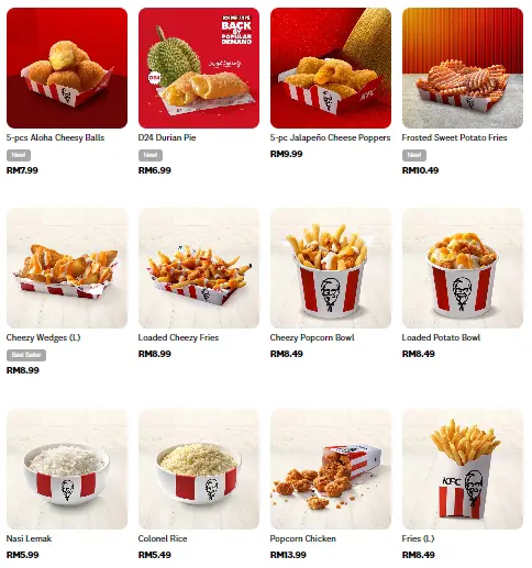 Harga Menu KFC Add on Sides