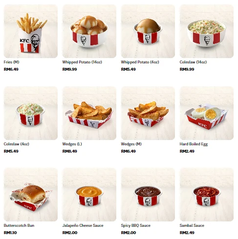 Harga Menu KFC Add on Sides