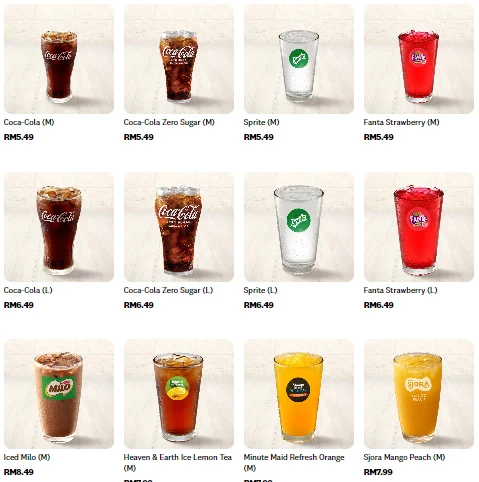 Harga Menu KFC Beverages