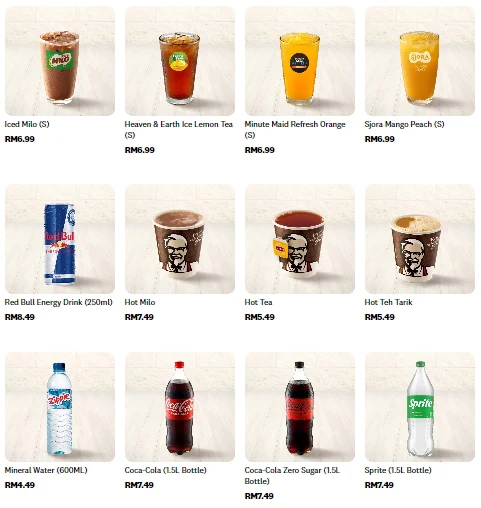 Harga Menu KFC Beverages