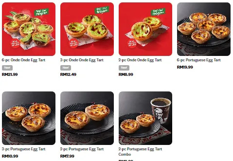 Harga Menu KFC Egg Tarts