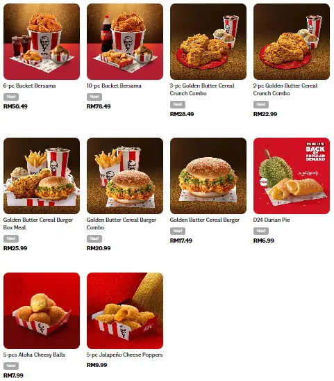 Harga Menu KFC Limited Time Only Malaysia